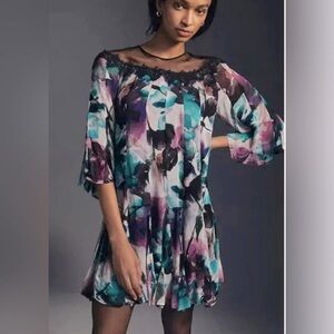 By Anthropologie Women’s  Flutter-Sleeve Short. Dress size Small